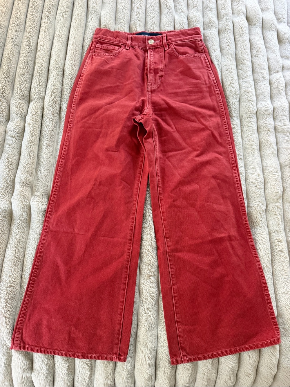 Veronica Beard Red Wide-Leg Jeans